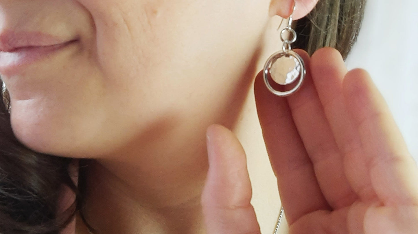 Mila hammered sterling silver earrings - Mila ezüst fülbevaló - Reka Kanyasi Jewellery