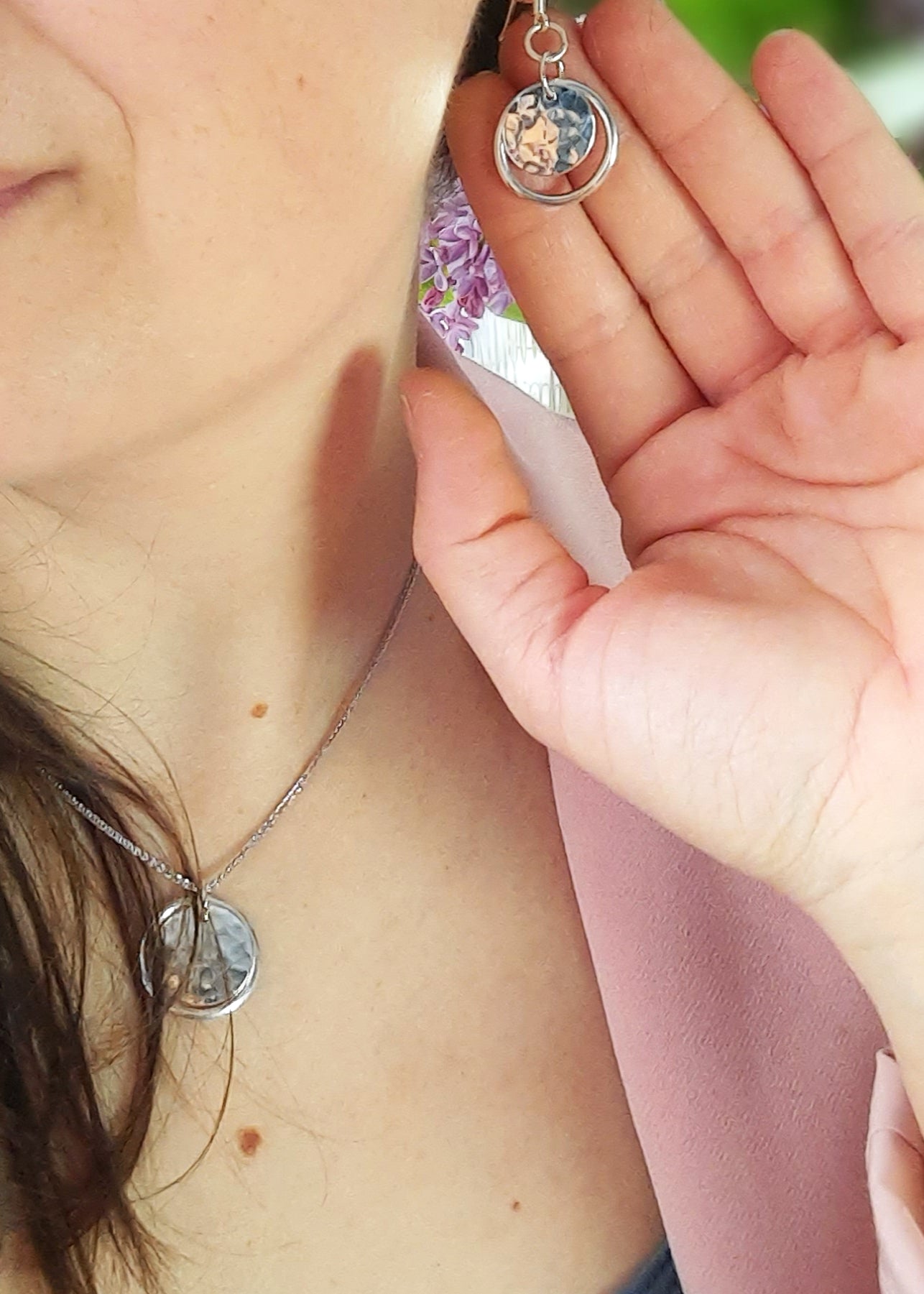 Mila hammered sterling silver earrings - Mila ezüst fülbevaló - Reka Kanyasi Jewellery