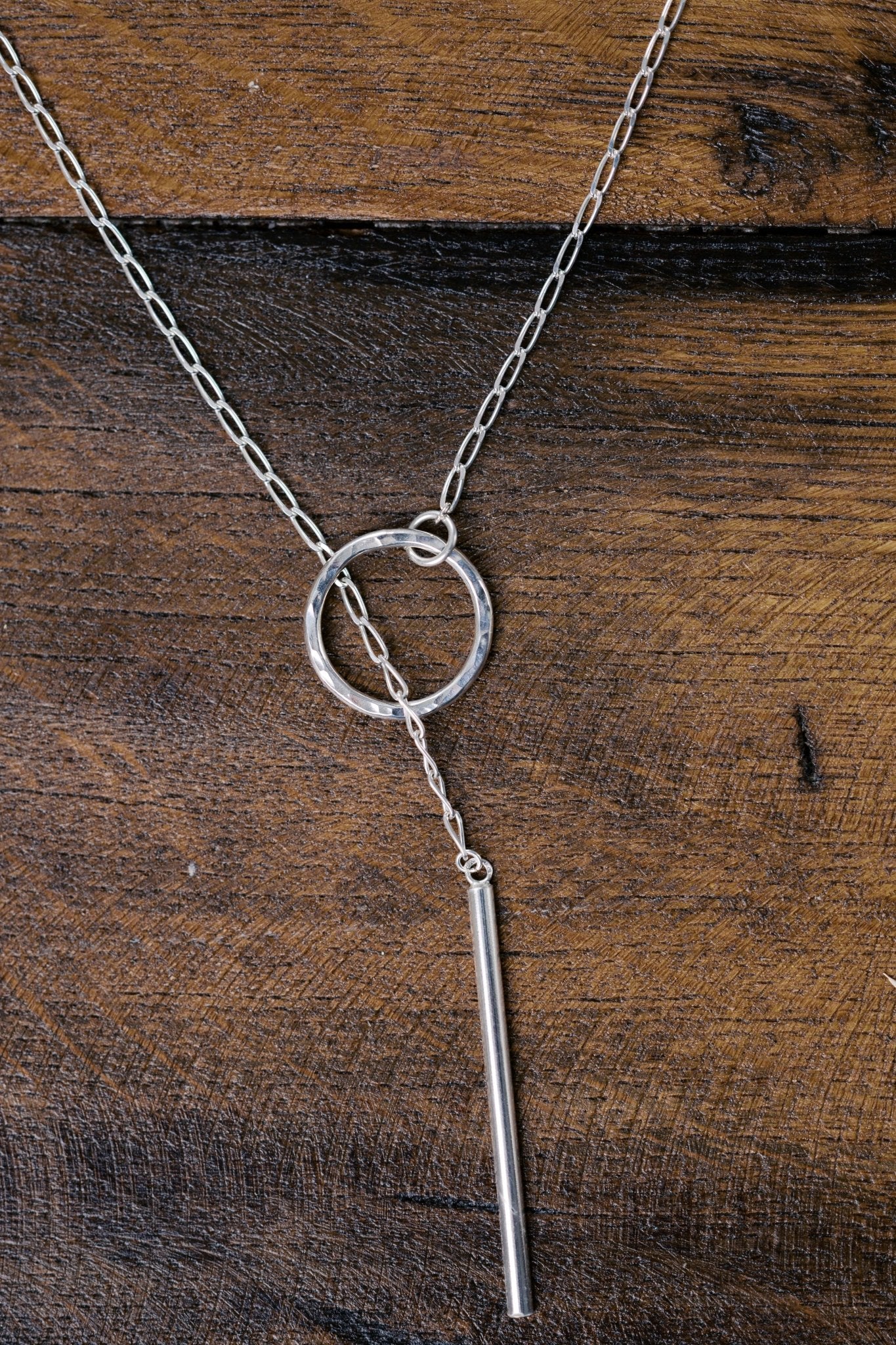 Silver chain with circle and straight connect - Ezüst lánc kör és egyenes kapcsolódással - Reka Kanyasi Jewellery