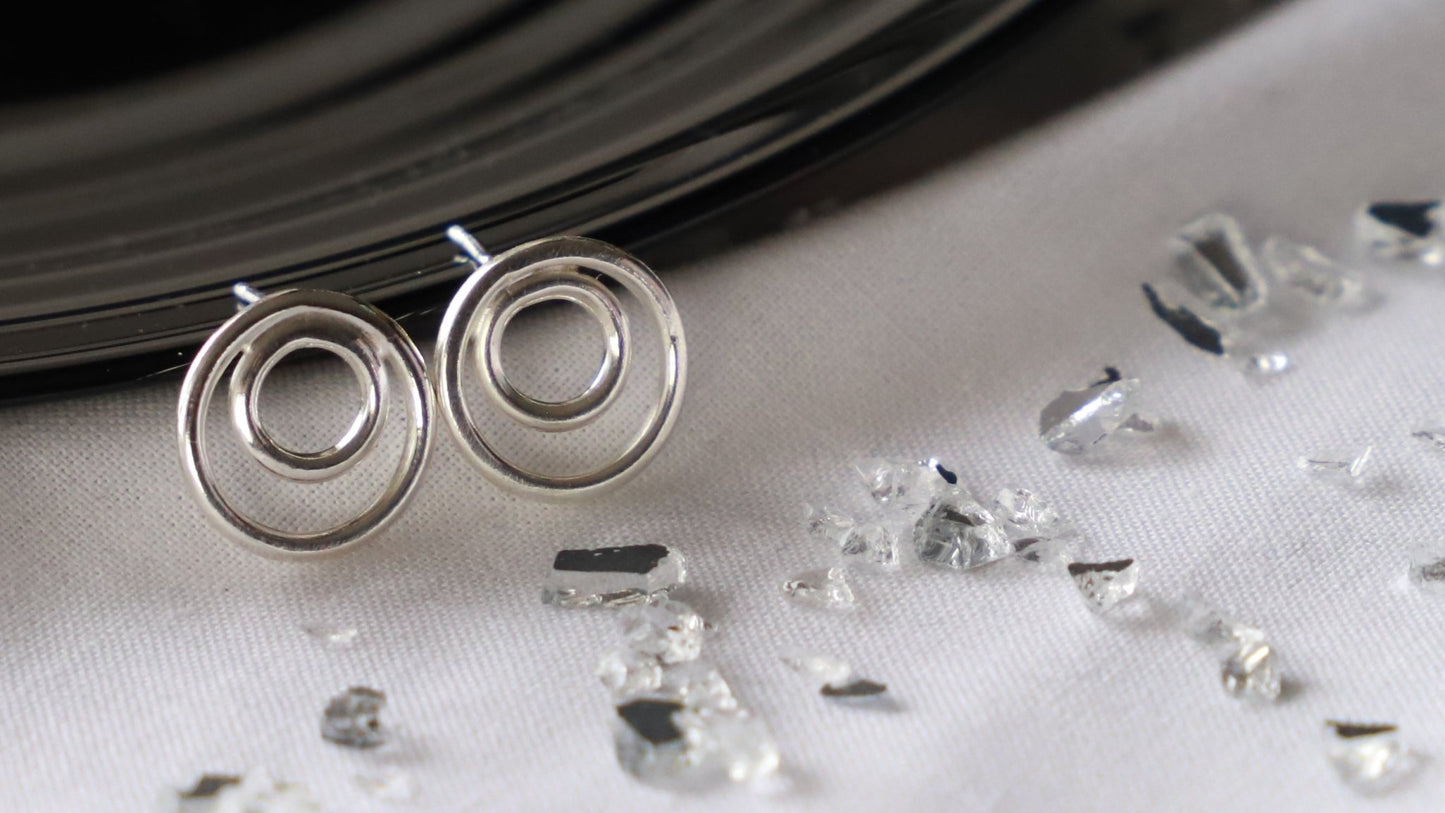 The FAMILY silver circles earrings - A CSALÁD ezüst körök fülbevaló - Reka Kanyasi Jewellery