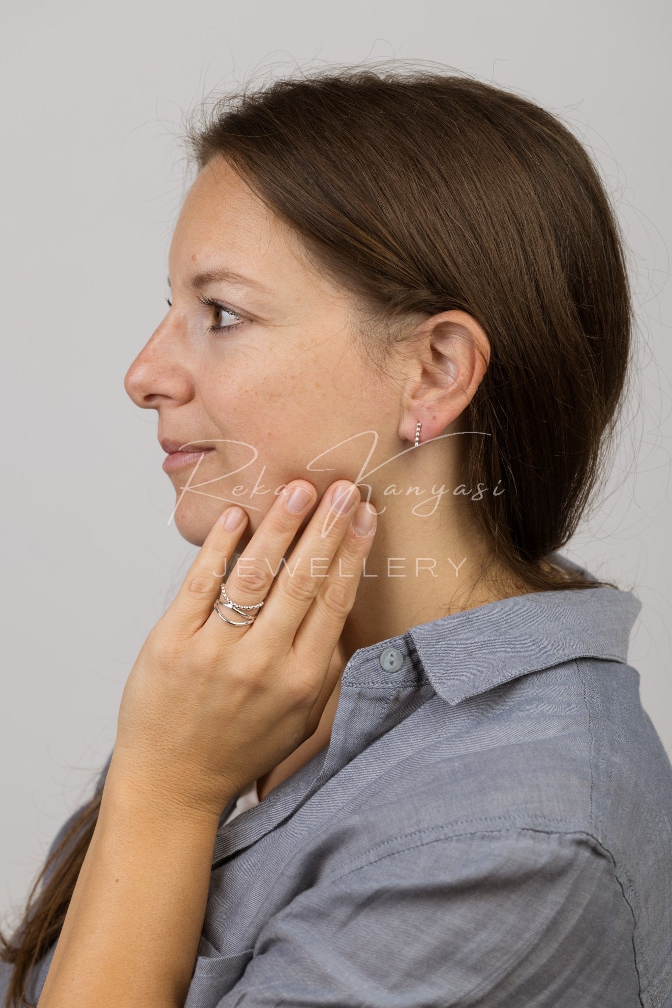 Aris ezüst fulbevaló - Reka Kanyasi Jewellery