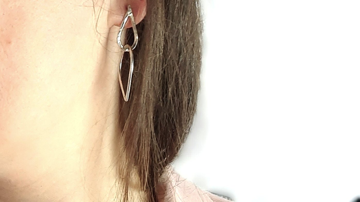 Boho drop sterling silver earrings - Boho csepp alakú ezüst fülbevaló - Reka Kanyasi Jewellery