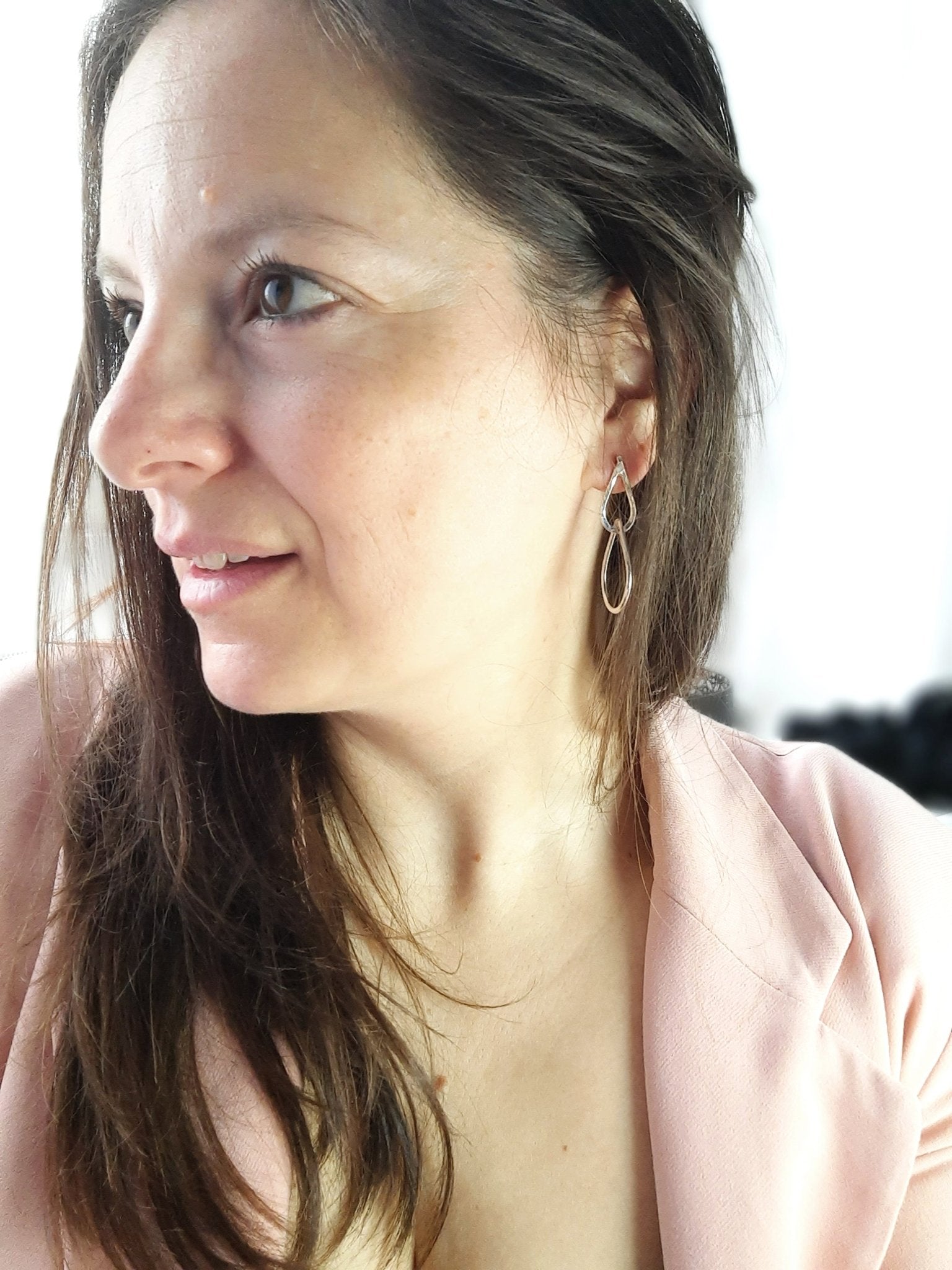 Boho drop sterling silver earrings - Boho csepp alakú ezüst fülbevaló - Reka Kanyasi Jewellery