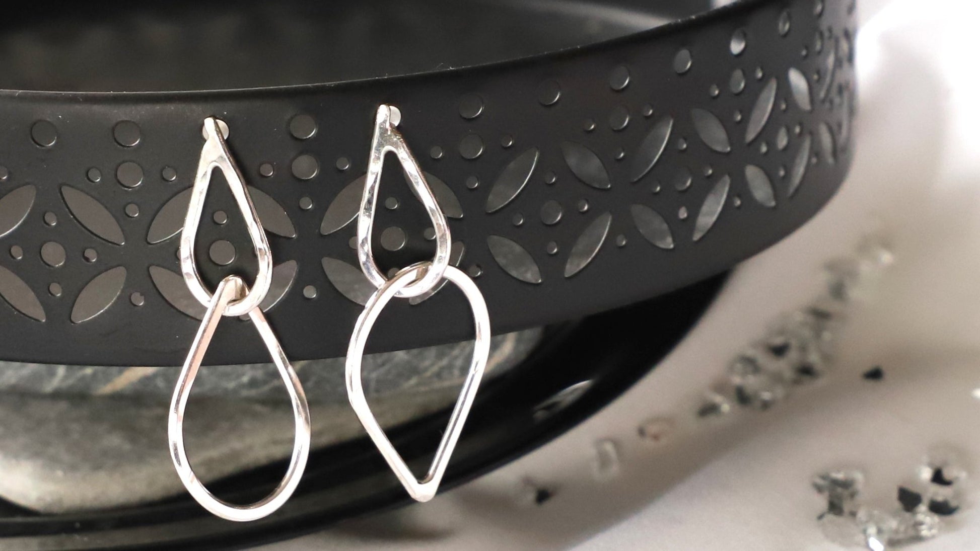 Boho drop sterling silver earrings - Boho csepp alakú ezüst fülbevaló - Reka Kanyasi Jewellery