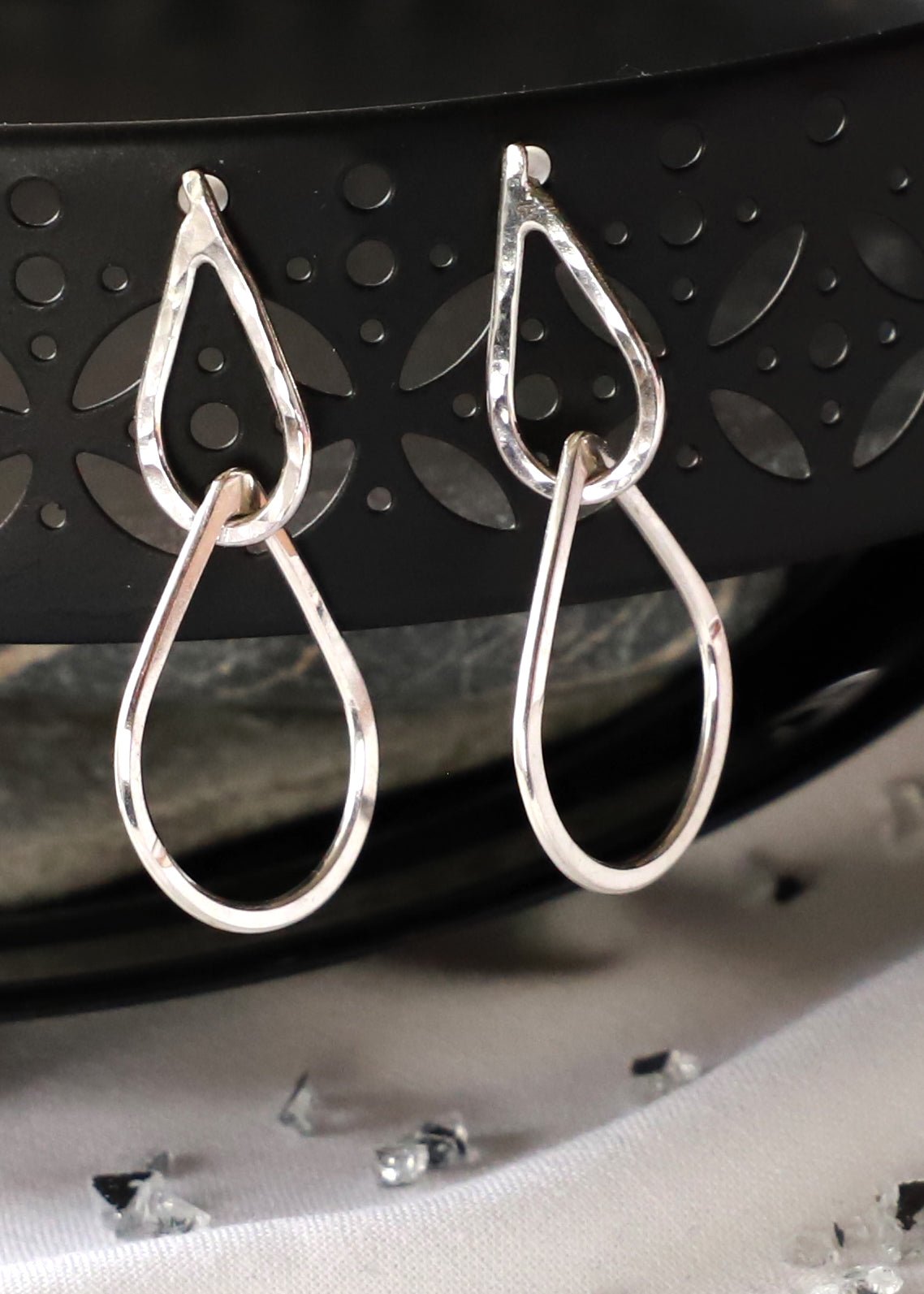 Boho drop sterling silver earrings - Boho csepp alakú ezüst fülbevaló - Reka Kanyasi Jewellery