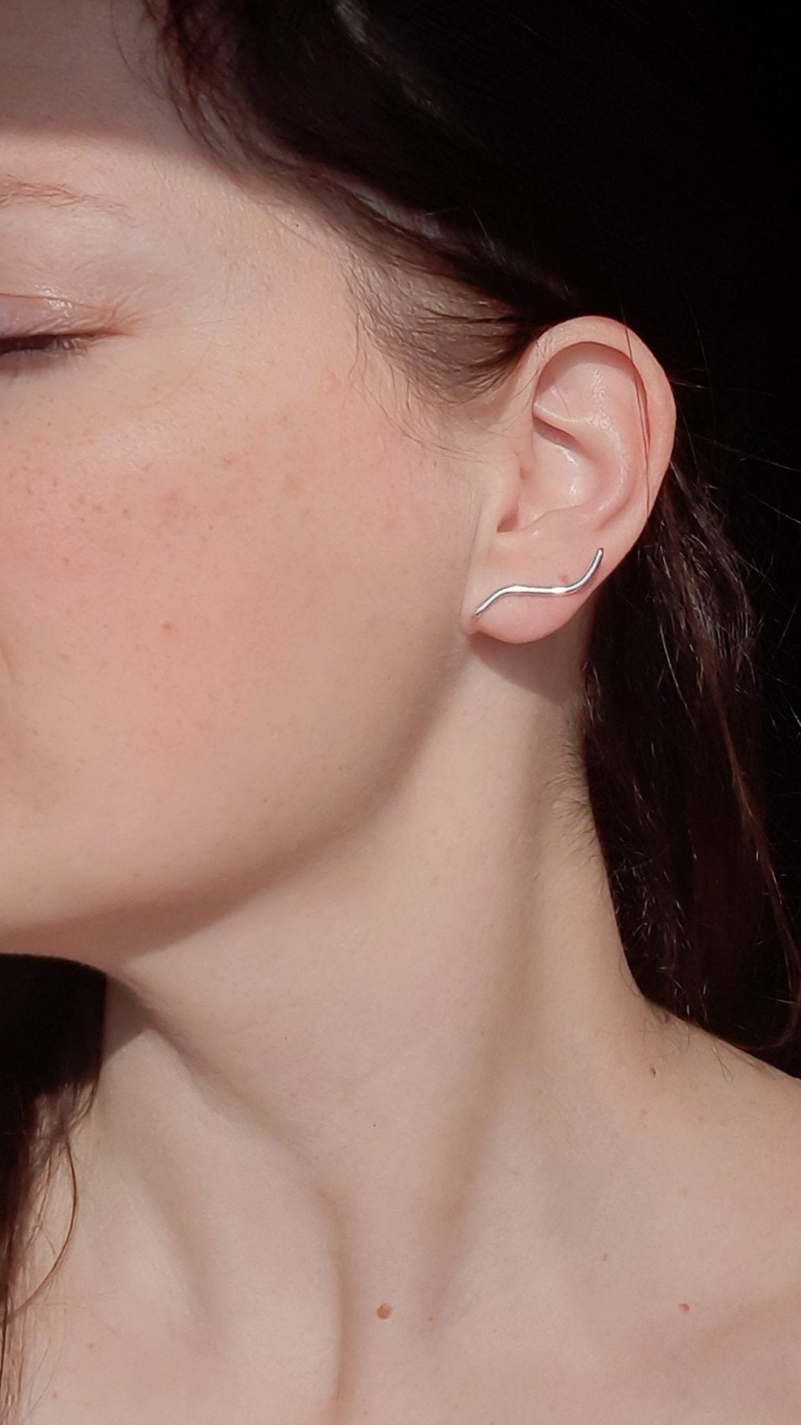 Hullám ezüst fülbevaló - Reka Kanyasi Jewellery