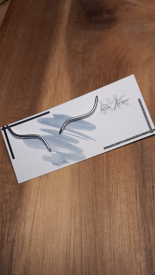 Hullám ezüst fülbevaló - Reka Kanyasi Jewellery