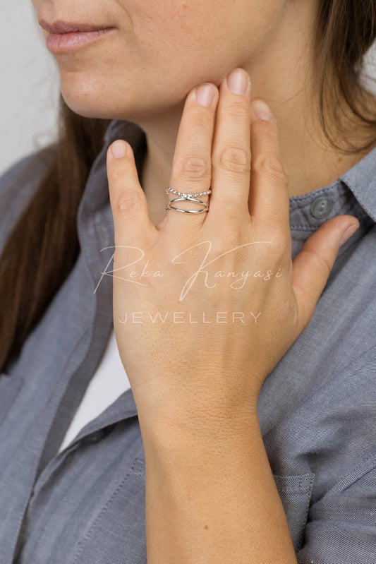 Hullámzás ezüst gyűrű - Reka Kanyasi Jewellery