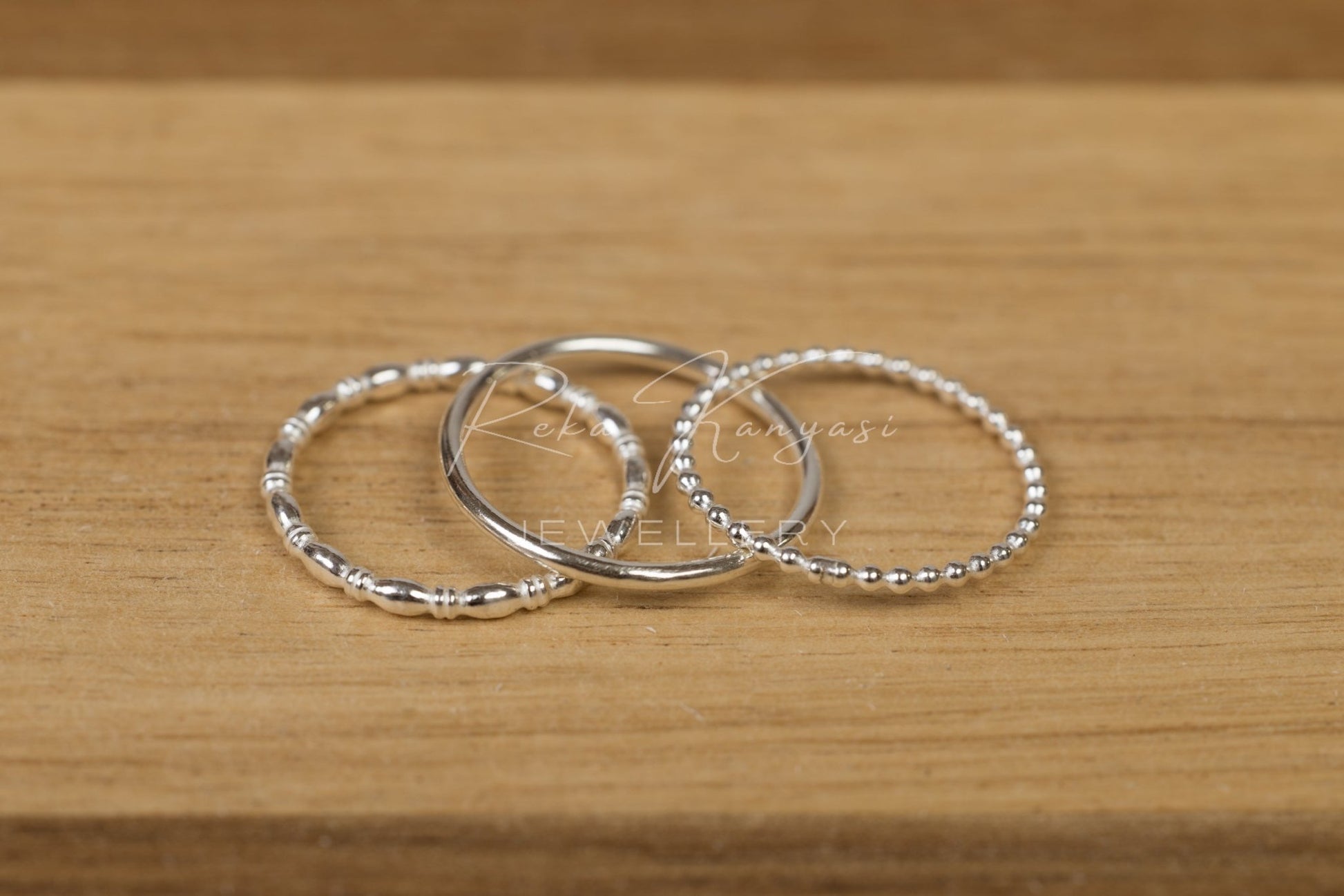 Linea ezüst gyűrű szett - Reka Kanyasi Jewellery