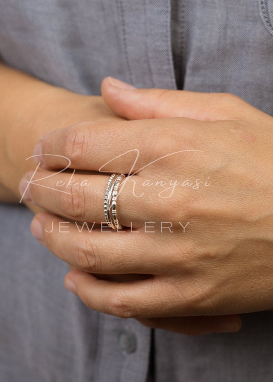 Linea ezüst gyűrű szett - Reka Kanyasi Jewellery