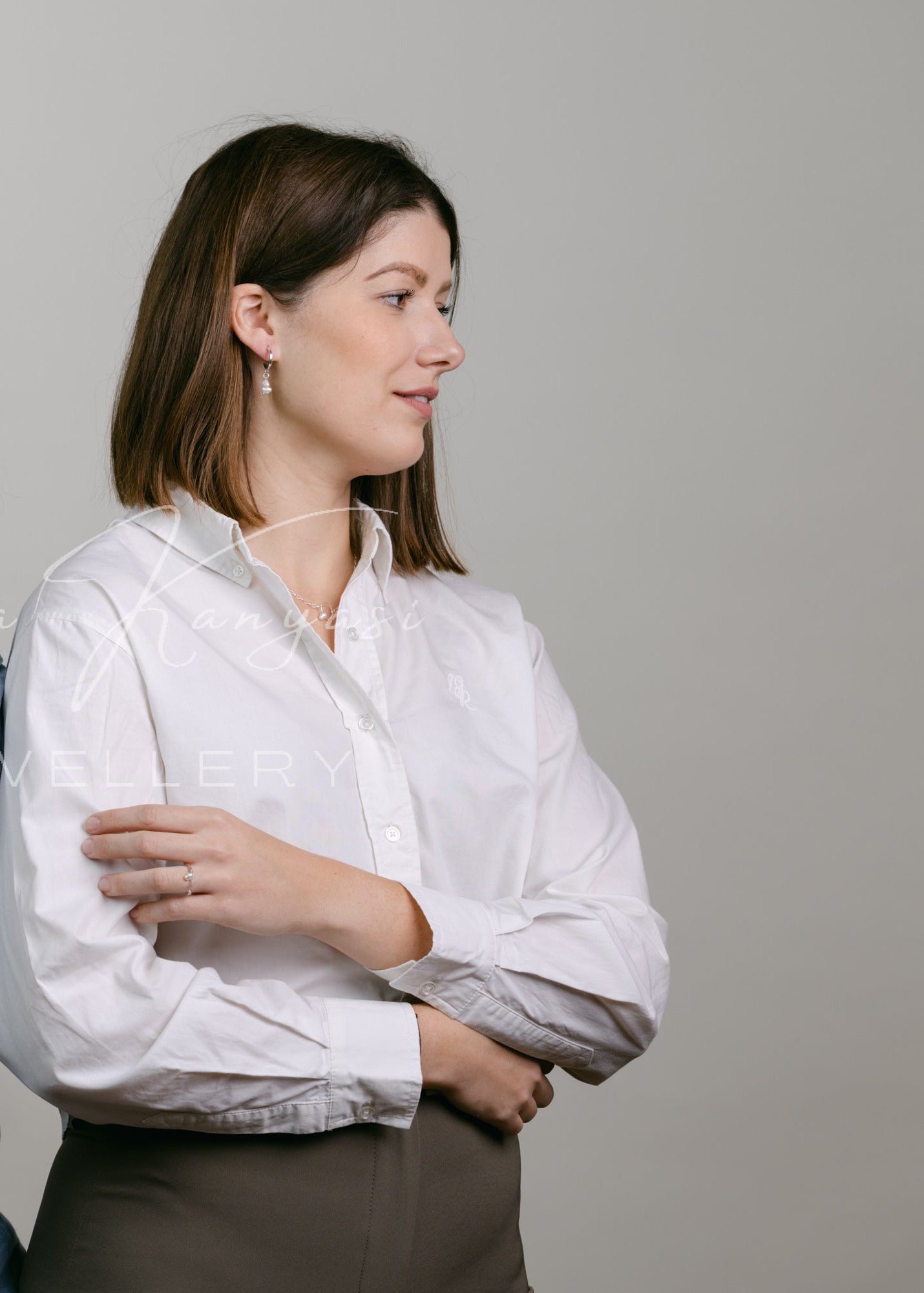 Lizy ezüst fülbevaló folyami gyönggyel - Reka Kanyasi Jewellery