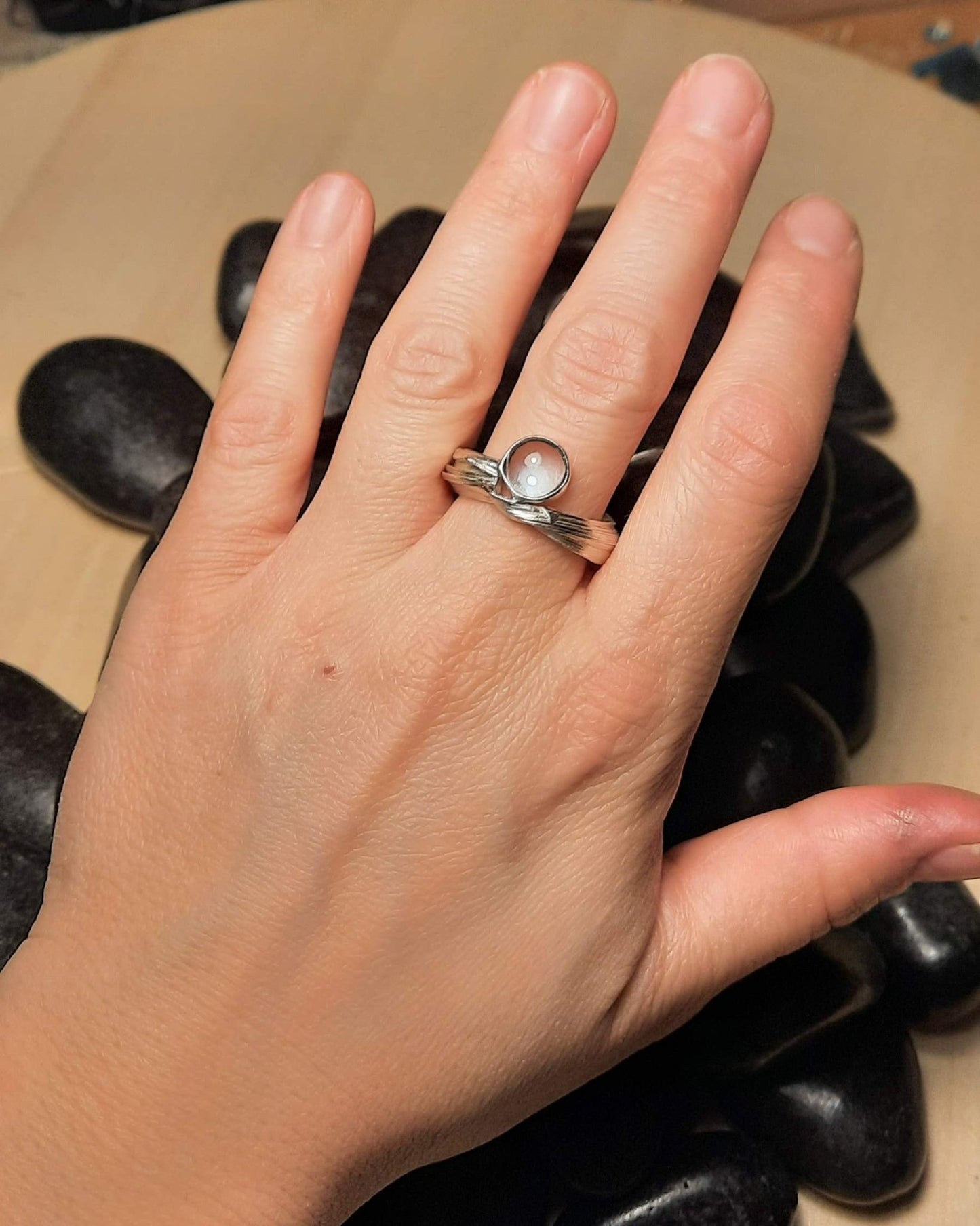 Mitsuro hikime ezüst gyűrű topázzal - Reka Kanyasi Jewellery