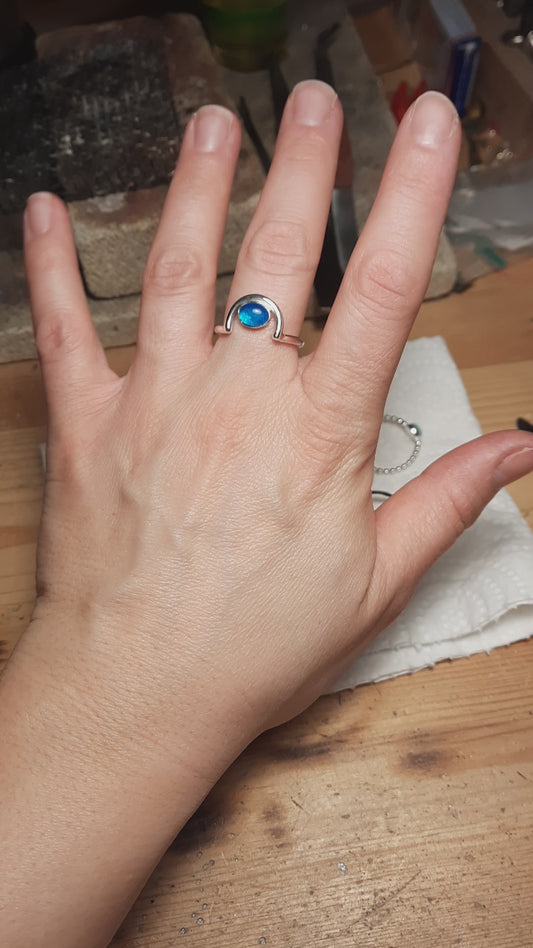 Ezüst gyűrű Etióp opállal