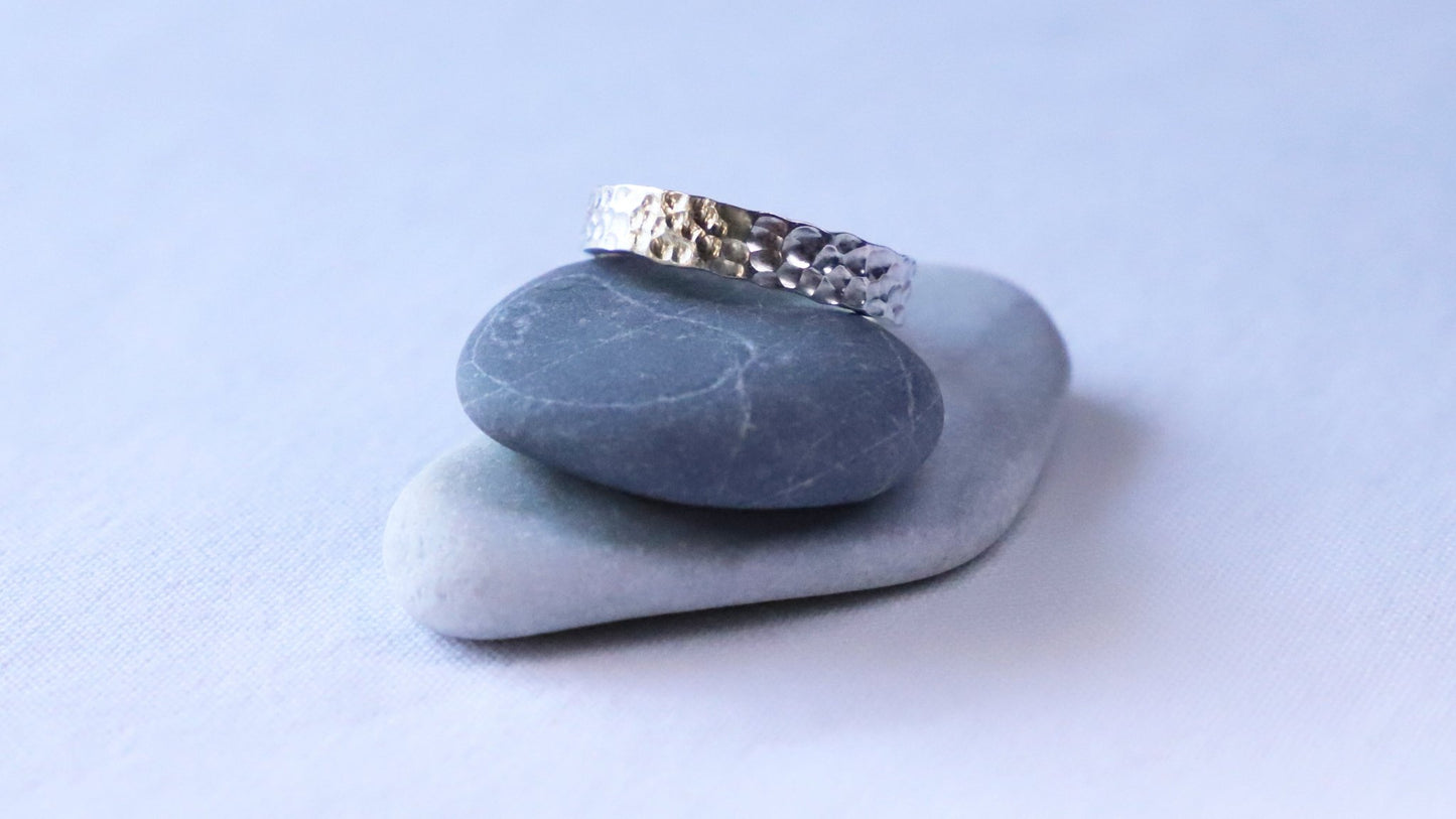 Simple hammered silver beauty ring - Egyszerű kalapált szépség ezüst gyűrű - Reka Kanyasi Jewellery