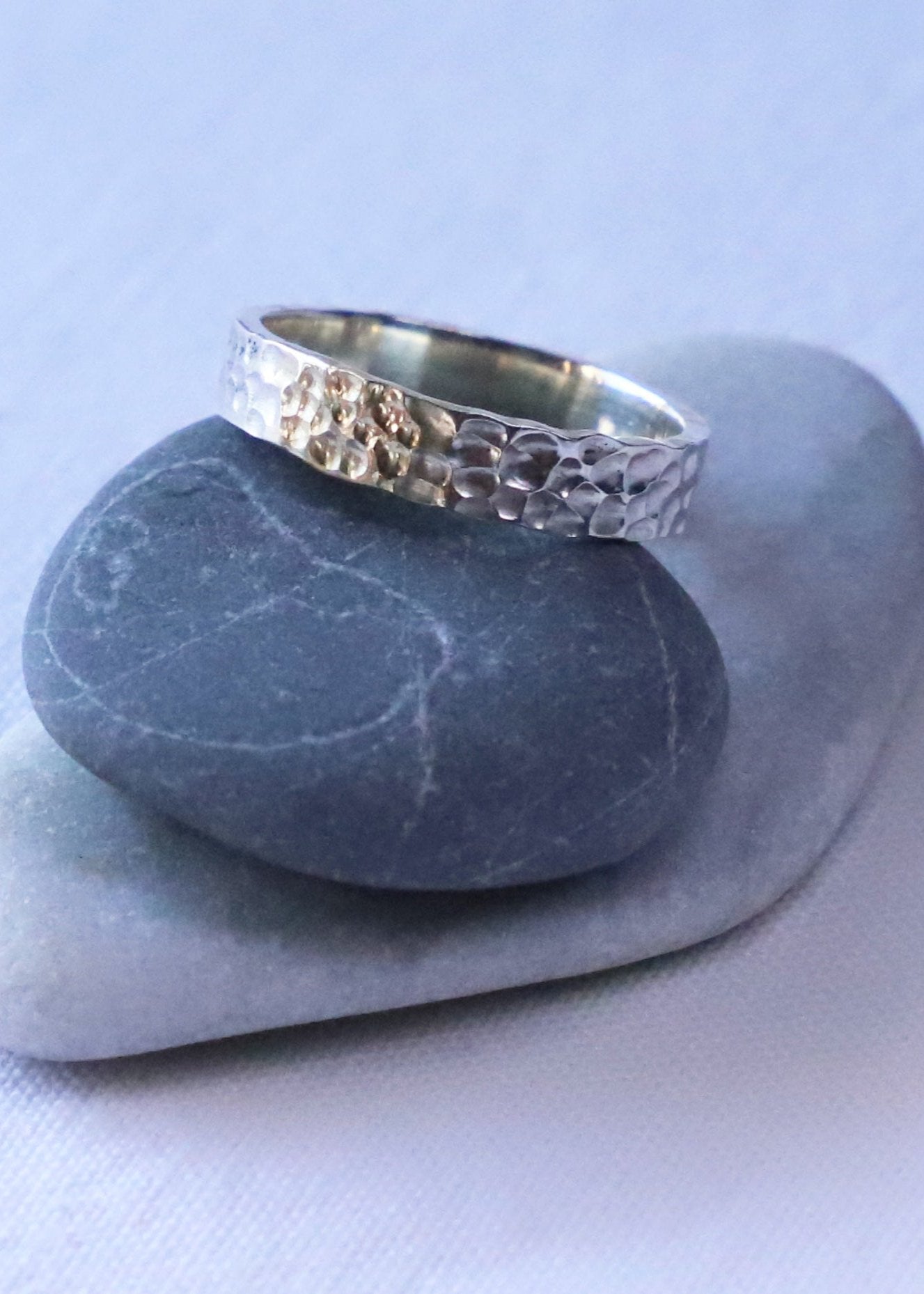 Simple hammered silver beauty ring - Egyszerű kalapált szépség ezüst gyűrű - Reka Kanyasi Jewellery